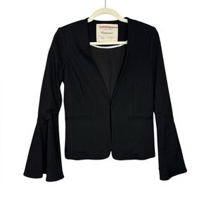 Anthropologie Cartonnier Dark Academia Business Black Bell Sleeve Blazer SZ XS
